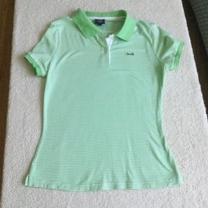 Le Tigre Y2K Polo Stretch Green Striped - Sz Medium